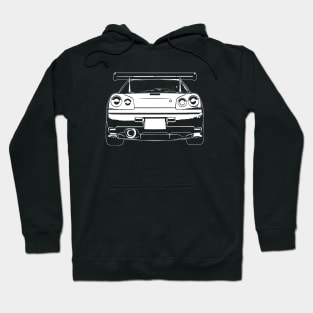 White Skyline GTR R34 Back View Sketch Art Hoodie